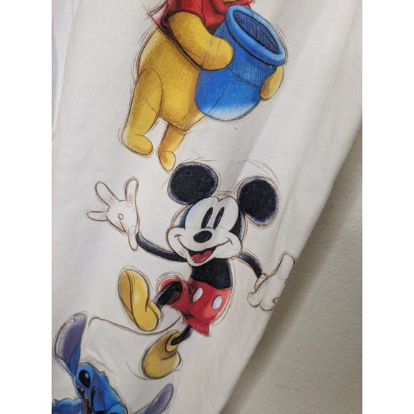 Disney 100 Years Jogger Pants Stitch Tinker Bell Mickey Mouse Winnie The Pooh XL - Picture 5 of 10